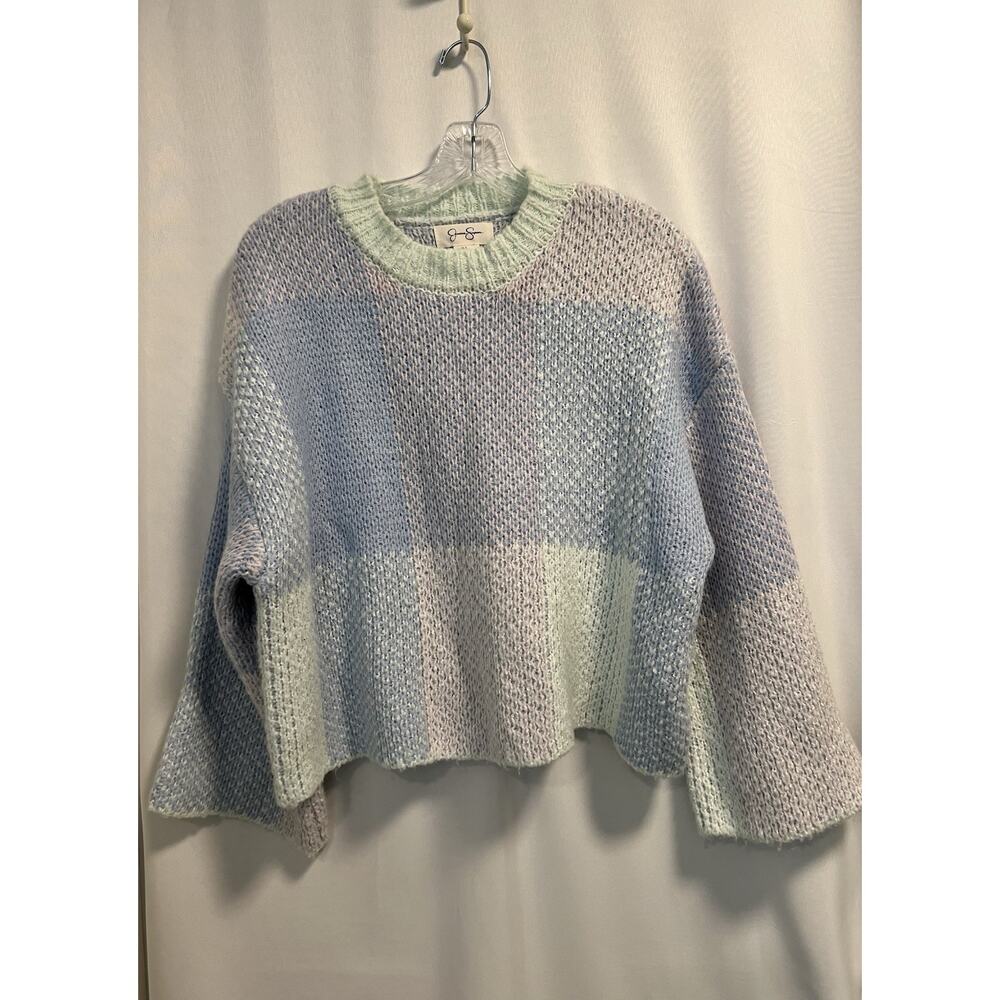 Jessica Simpson | Women's Wool Blend Cropped Checkered Sweater- Size Small